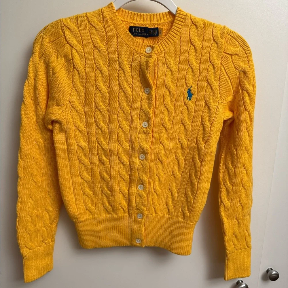 Polo Ralph Lauren Cable-Knit Cotton Crewneck Cardigan - Picture 4 of 8